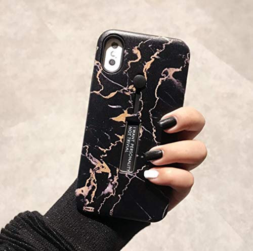 Omio for iPhone Xs Marble Case with Ring Grip Holder Kickstand Finger Circle Strap Shockproof Cover for iPhone X Loop Case Marble Stone Design Ultra Thin Smooth Anti-Scratch Case for iPhone Xs X 10