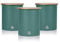 Swan SWKA17513GREN Nordic Scandi Set of 3 Storage, Tea, Coffee and Sugar Canisters, Pine Green, Steel, Bamboo Lid, 1 Size