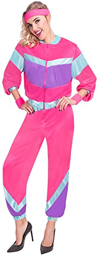 amscan 9905802, Rose, UK Dress Size 80er rosa Muschelanzug Kostüm-Set, 16-18 Jahre, 2-teilig