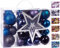 BRUBAKER 50-teiliges Set Weihnachtskugeln mit Baumspitze - Christbaumschmuck aus Kunststoff in Schwarz Lila und Blau