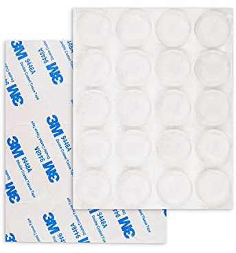 Paraurti in silicone, confezione 20 pz, 20 x Ø 22 mm, Gommini autoadesivi trasparenti, Cuscinetti protettivi, Paracolpi da mobili per ante e cassetti, Fermaporte in Silicone, paracolpi muro, Tampone
