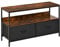 HOMCOM TV Stand Cabinet up to 47-inch, TV Unit with 2 Foldable Linen Drawers, Open Shelf for Living Room, Bedroom, Entertainment Room, Rustic Brown