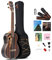 Batking Bariton Ukulele Elektrisch, 30 Zoll Backwood Baritone Ukulelen mit Halsspannstab mit Gitarrentasche, Gurt, Nylonsaiten, elektrisches Stimmgerät, Plektrum, Shaker