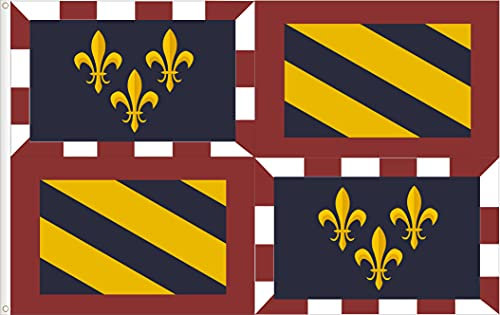 DRAPEAU DU BOURGOGNE (HISTORIQUE). QUALITÉ SATIN PREMIUM. DIMENSION 150X90 CM