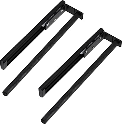SOTECH 2 pièces Aluminium porte-serviettes TED 1-bras noir mat (325-487 mm, extensible) télescopique pour salle de bain ou cuisine