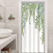 Rideau Douche Vert, Uiiooazy Rideau de Douche 90x180cm Anti Moisissure Feuilles d'eucalyptus Fleuri Petit Rideaux de Baignoire Tissu Lavable Imperméable Polyester Rideaux Salle de Bain avec 6 Crochets