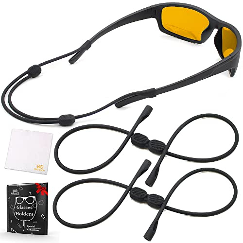 SIGONNA Sonnenbrillenriemen Brillenhalter – ohne Schwanz Brillenband – verstellbarer Brillenriemen für Männer und Frauen – Silikon-Brillenband – 2 Kordeln