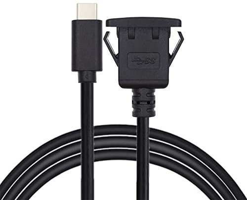 NFHK Wasserdichtes, staubdichtes USB-C Typ-C USB 3.1, 10 Gbit/s, Verlängerungskabel für Armaturenbrett