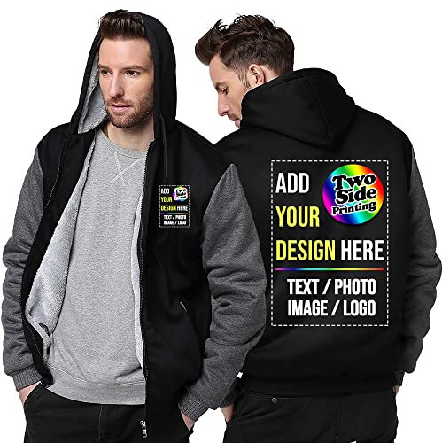Raysent Veste à Capuche en Polaire personnalisée 2 côtés Avant arrière imprimé concevez Votre Propre Flanelle épaisse Hiver Chaud Thermique Zip up