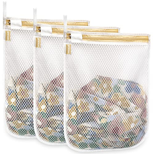 Prezon Netz-Wäschesäcke, Waschmaschinen-Wäschesäcke, Wiederverwendbare und Langlebige Mesh Wäschesack für Feinwäsche, Strümpfe, Unterwäsche, BH, Dessous und Babykleidung, 3M