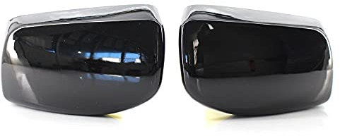 Auto Spiegelkappen Für BMW E60 E61 E63 E64 5er Modell 2004-2008 Kohlefaser Auto Rückansicht Tür Außenspiegel Seitenspiegel Abdeckkappen Shell Case Rückspiegelkappe (Farbe : Schwarz)