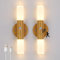 Lampop Rechargeable Wall Lights Indoor 2PCS Motion Sensor Night Light Battery Operaterd, Magnetic Wireless Wall Sconce Portable Lighting for Indoor Hallway Stairway (Wood Color, Warm White)