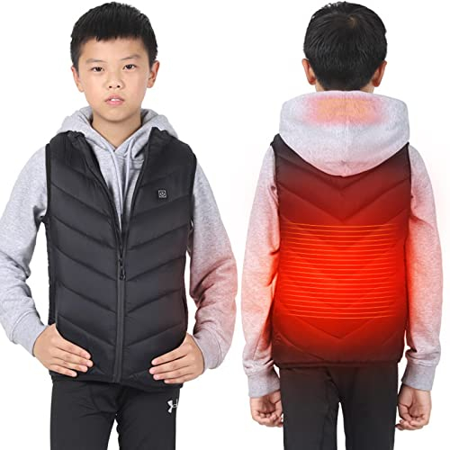 Battnot Beheizte Weste Kinder Weste Mantel USB Elektrische Beheizte Westen Kinder Smart Heizweste Winter Warme Leichte Jacke für Jungen Mädchen USB Aufladen Camping Wanderung Wärmeweste