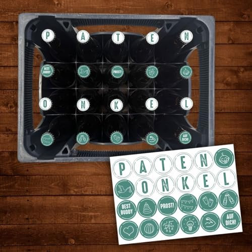 AUFKLEBER SET für Bierkasten - PATENONKEL - Bierkiste Sticker Geschenk Geschenkidee