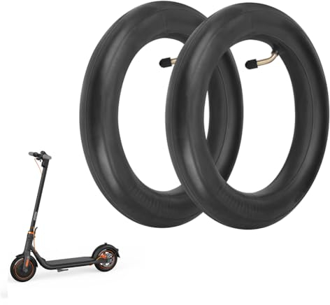 XUNNIU Cámaras de Aire 10 Pulgadas, Camara de Aire Patinete Eléctrico, Cámaras de Aire Reforzada 10x2.125, Recamara Patinete 10 Pulgadas, Repuesto para Neumático con Válvula de 45°
