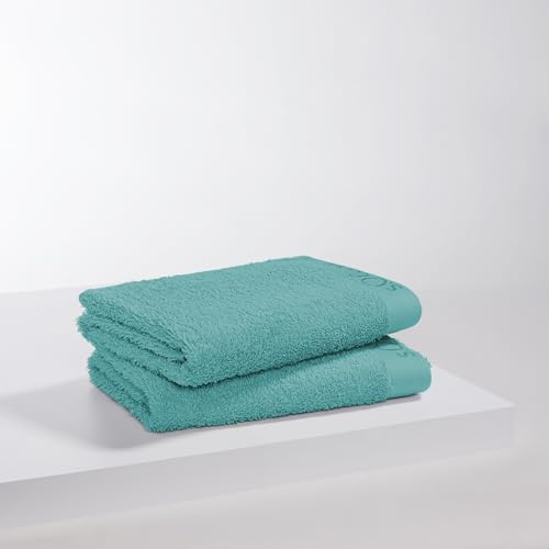 s.Oliver 2 TLG Handtuch Set 50x100cm - 100% Baumwolle, 600 g/m², weich & saugstark, Doppelpack Handtücher türkis