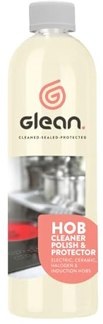 GLEAN Hob Cleaner & Polish | 500ml | Ceramic & Glass Hob Cleaner Non Scratch | Streak-Free Finish | Removes Grease & Burnt-On Food | Induction Hob Cleaner & Polish for Gas, Electric & Ceramic Hobs