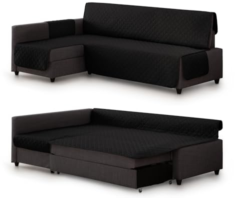 Milica Gepolsterter Bezug kompatibel mit IKEA Friheten Ecksofa | Waschbarer Schutz in elegantem Design | Für linke oder rechte Chaiselongue geeignet | Für Haustiere und Kinder geeignet | Farbe Schwarz