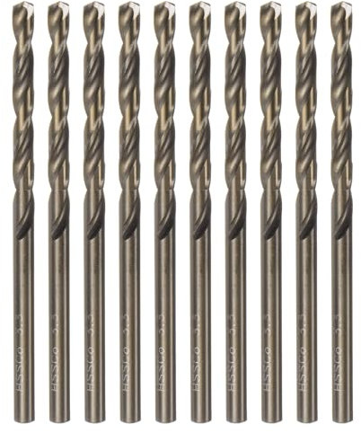 HARFINGTON 10pcs Cobalt Jobber Drill Bits 3.3mm / 0.13 M35 High Speed Steel HSS Twist Drilling Bit Tool for Stainless Steel Copper Wood Plastic and Other Hard Materials