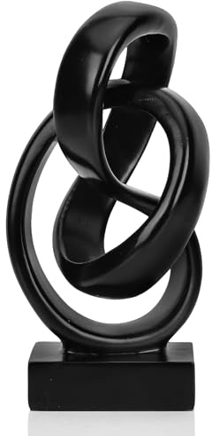Abstrakte schwarze Knotenstatue, geometrische Dekoration, Wohnzimmer, Couchtisch, Bücherregal, Arbeitsfläche, Büro-Couchtisch, Diele, Schreibtisch-Dekoration