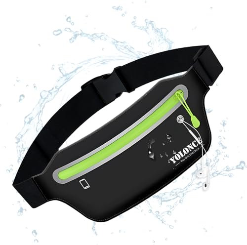 Laufgürtel für Handy, Sport Hüfttasche, Sportgürtel Lauftasche, wasserdichte Lauftasche Jogging, Bauchtasche Geschenke für Damen und Herren, Hüfttasche mit Kopfhöreranschluss für Fitness, Joggen