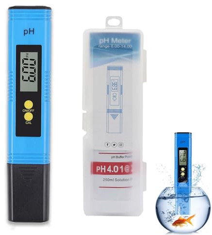 4 Pcs Ph Pen, Ph Meter, Easy to Use Ph Tester for Water 0.00-14.00 High-Density Test Range Ph Meter for Water for Household Drinking Water Pools Indoor Soil Aquariums