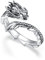 3D Drachen Ring, Vintage 925 Sterling Silber Chinesische Drachenringe für Männer Thai Silber Ring Männer Schmuck