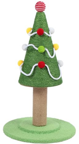 Cuifati Poste Rascador para Gatos Estilo Árbol de Navidad, Protege los Muebles, Estructura de Sisal (Grande: 40 X 65 cm)
