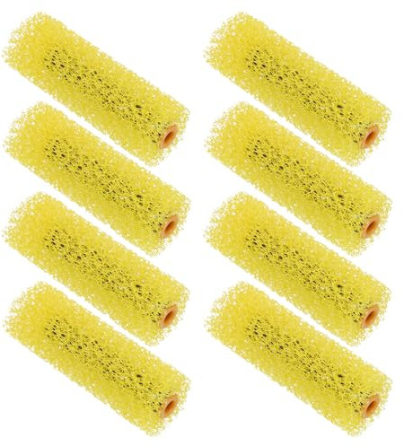 sourcing map Paint Roller Cover 4 Inch Big Texture Sponge Brush for Household Wall Painting Treatment 8Pcs