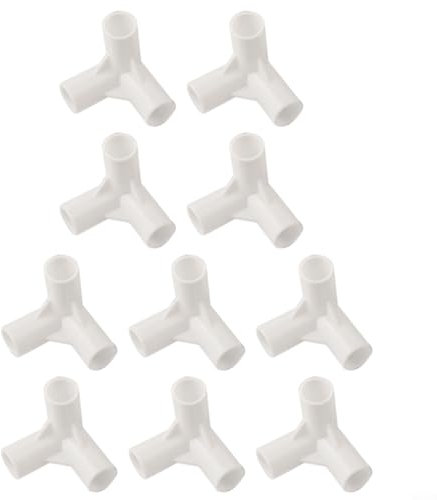 Set mit 10 Kunststoff-Zeltstangenverbindern, perfekt für verschiedene Outdoor-Anwendungen mit 16 mm I D (120 Grad T-Stück)