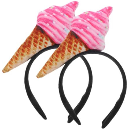 Veemoon 2stücke Eiscreme-stirnband Für Frauen Party Stirnbänder Süßes Eis Stirnband Für Halloween Cosplay Und Spa Gebrauch Gesichtswasch Stirnbänder Haaraccessoires Für Damen