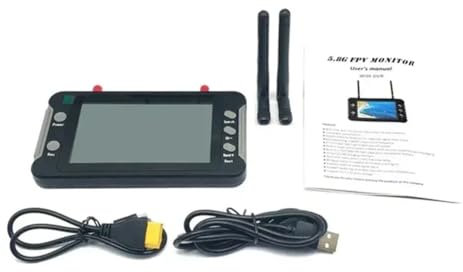 Ptdfjspt 5,8G FPV-Monitor mit DVR 40CH 4,3-LCD-Display 16:9 NTSC/PAL Automatische Suche Videoaufzeichnung für RC FPV Drone Quadcopter