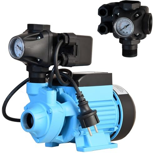 Pompa dell'acqua QB 60 - Pompa da Giardino (370 W, 2100 l/h, altezza di mandata 39 m) - con Attrezzatura Integrate - Moderno Pressostato per Acqua Pulita - per Irrigazione per Serbatoio a Pressione