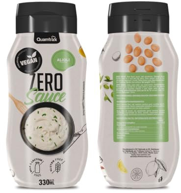 Quamtrax Nutrition - Salsa Gourmet Zero 0% Calorías - 330ml - Sabor auténtico, sin grasas y ligera (330, Alioli)