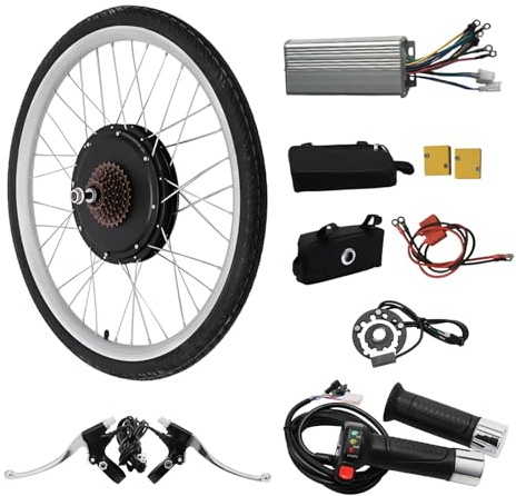 26'' / 27.5'' / 28'' Electric Bike Conversion Kit EBike Wheel Kit, E-bike Front/Rear Conversion kit with LCD Display PAS System (28'' Rear)