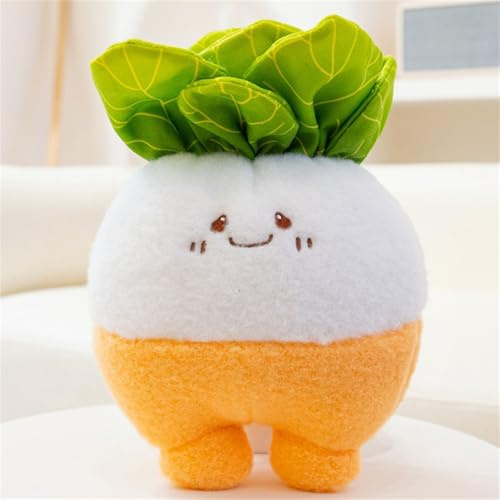 Xiyocadt Gemüseplüschspielzeug, Mini-Gemüse Plüschpuppen, Kuscheltier Plüschtier Kissen Gemüse Gemüsesorten aus Plüsch, Geschenk für Kinder Mädchen Jungen (Radish-22 cm)