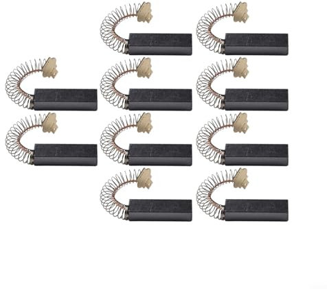 Escobillas de carbón para motor para herramientas eléctricas, incluye soporte y resorte para reparación y mantenimiento sin costuras de aspiradoras (paquete de 10)