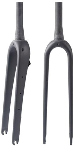 Gravel 700C Fibre De Carbone Fourche Rigide Vélo De Route Fourches QR 9 X 100 Mm 1-1/8 28,6 Mm Tube Droit/conique Fourche Avant Rigide Fourche Avant Pour Vélos Pour Pneus 55C Frein À Disque(Matte bla