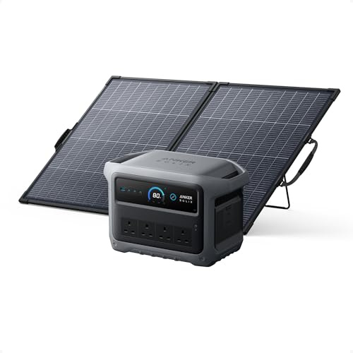 Anker SOLIX C1000 Gen 2 estación de energía portátil con panel solar de 200 W, generador solar de 2 000 W (pico de 3 000 W), carga completa en 49 minutos, batería LiFePO4 de 1 024 Wh para respaldo dom