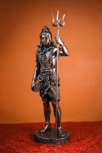 UGRA Shiva-Statue, 66 cm, bronzefarben, stehend, Adiyogi, Hindu-Gott der Meditation, Yoga, Zeit, Kunst und Tanz