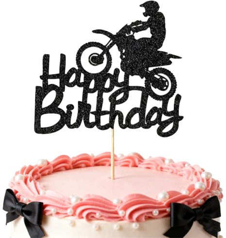 Tortendeko Motorrad, Motorrad Kuchen Topper, Deko Geburtstag Geburtstagskuchen-Cupcake-Party-Picks, Geschenke für Herren und Junge Motorradfans