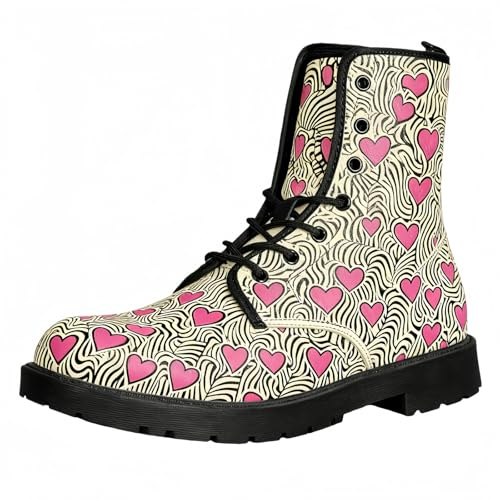 FQLGJMY Stivali della caviglia della donna con fiori di farfalla del cane e stampa floreale Stivali di combattimento gotico elegante moda Lace-up piattaforma di tacco grosso (personalizzabile)