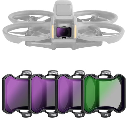 NEEWER CPL + ND Filter Set Kompatibel nur mit DJI Avata 2, 4er Pack Mehrfachbeschichtete HD Neutraldichtefilter (ND8/16/32) Zirkular Graufilter Polfilter Drohnen Zubehör, kompatibel mit Gimbal Schutz