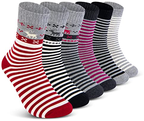 THERMO Socken Damen 39-42 Warme Dicke Wintersocken Damen Baumwolle Frottee 38202 (6 Paar 39-42)