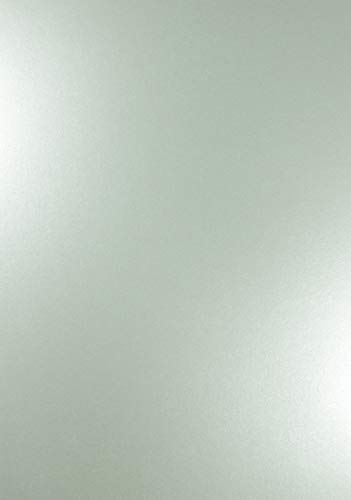 Netuno 10x Perlmutt-Papier Echt-Silber DIN A4 21 x 29,7 cm 120g Majestic Real Silver Glanzpapier Laserdrucker Bastel-Papier metallic glänzend Perlglanz Papier für Hochzeit Geburtstag Taufe