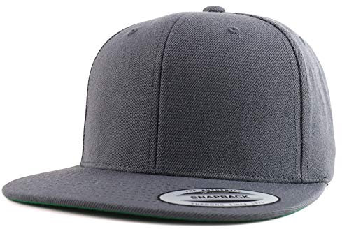 Armycrew Flexfit Oversize XXL Strukturierte Blank Flatbill Snapback Cap - Grau - XX-Large