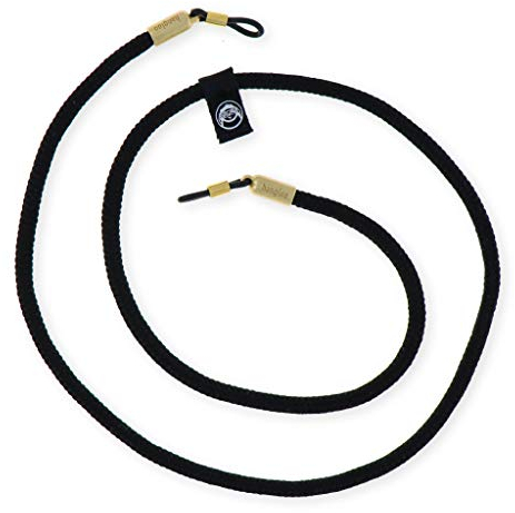hangloo - Das hochwertige Brillenband | Name: Donatella | Farbe: Schwarz mit Gold