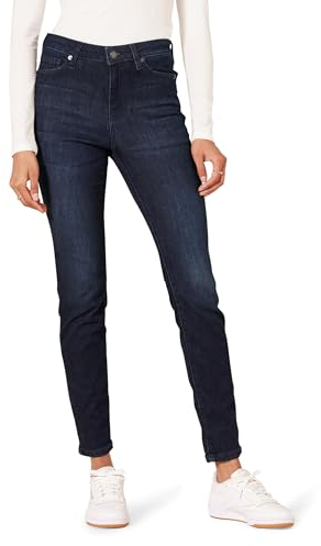 Amazon Essentials Jeans Skinny Elasticizzati a Vita Media - colori fuori produzione Donna, Delavé Scuro, 48 Lungo