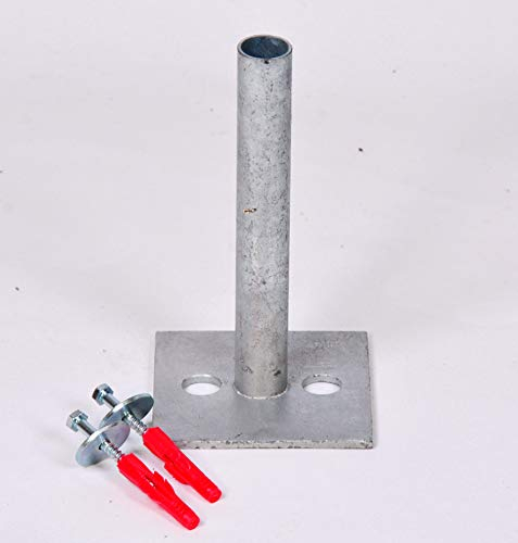 Verstellbarer Pfostenträger zum Aufdübeln oder Aufschrauben Aufschraubhülse Bodenhülse für Rundpfosten (für Rundpfosten außen Ø 38 mm)