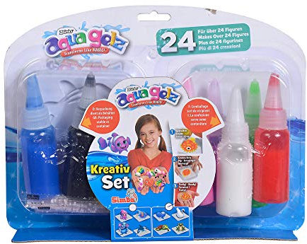 Simba 106322451 - Aqua Gelz Kreativ Set, Soft Figuren in 3D gestalten, Farbgel in Formen tauchen, ab 8 Jahren